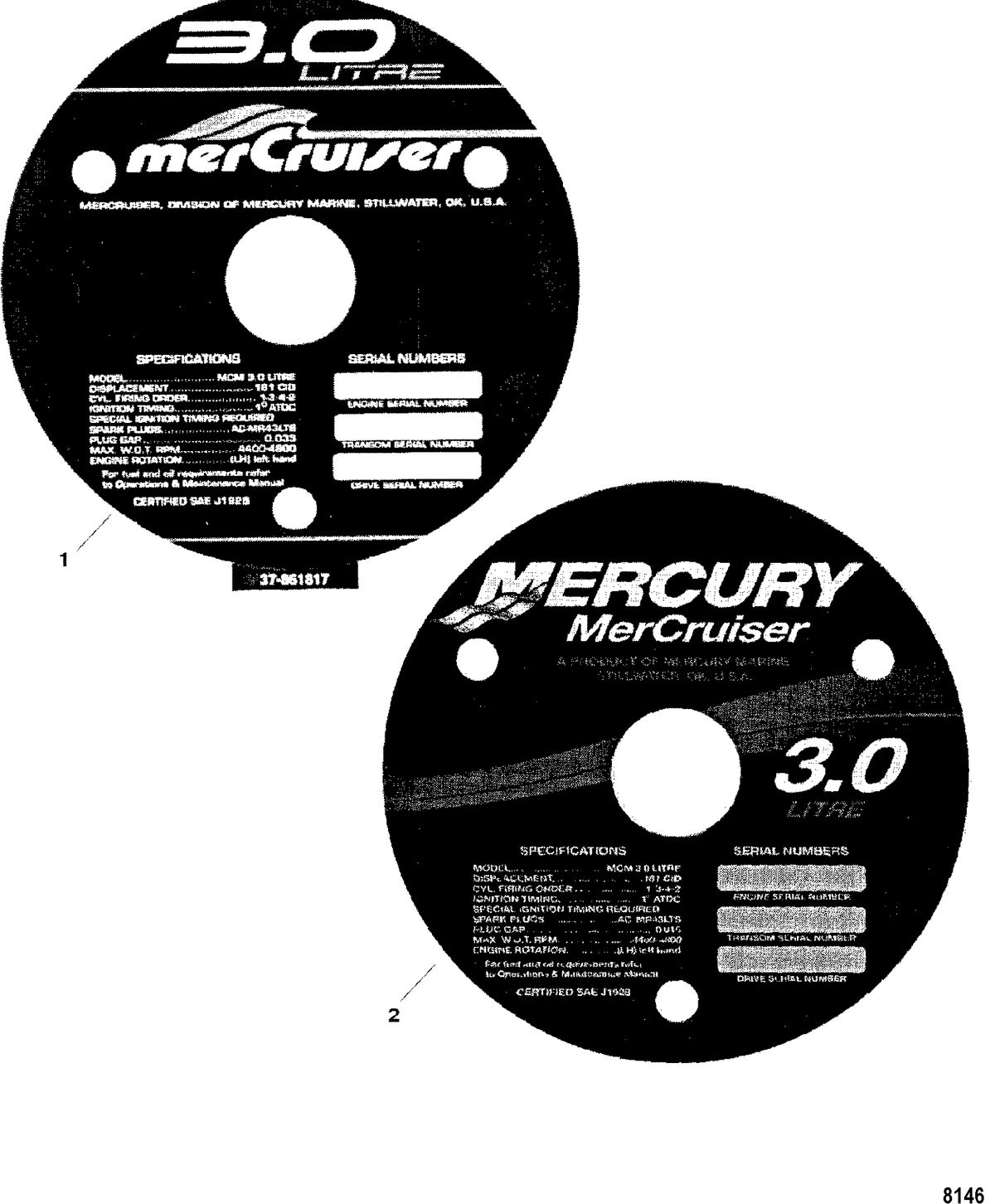 MERCRUISER 3.0L ALPHA ONE Decals