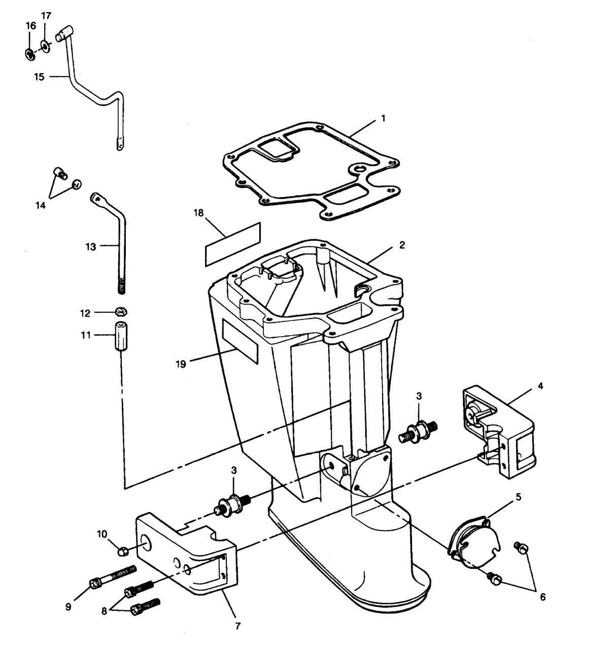 FORCE FORCE 1991 35 H.P. "B" MODELS MOTOR LEG