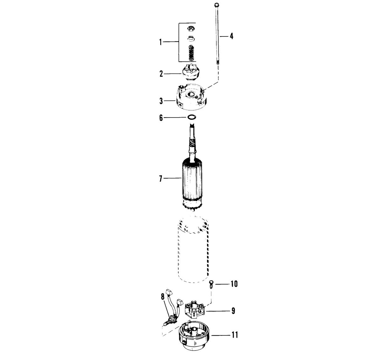 RACE OUTBOARD 2.4L EFI BASS/OFFSHORE STARTER MOTOR ASSEMBLY