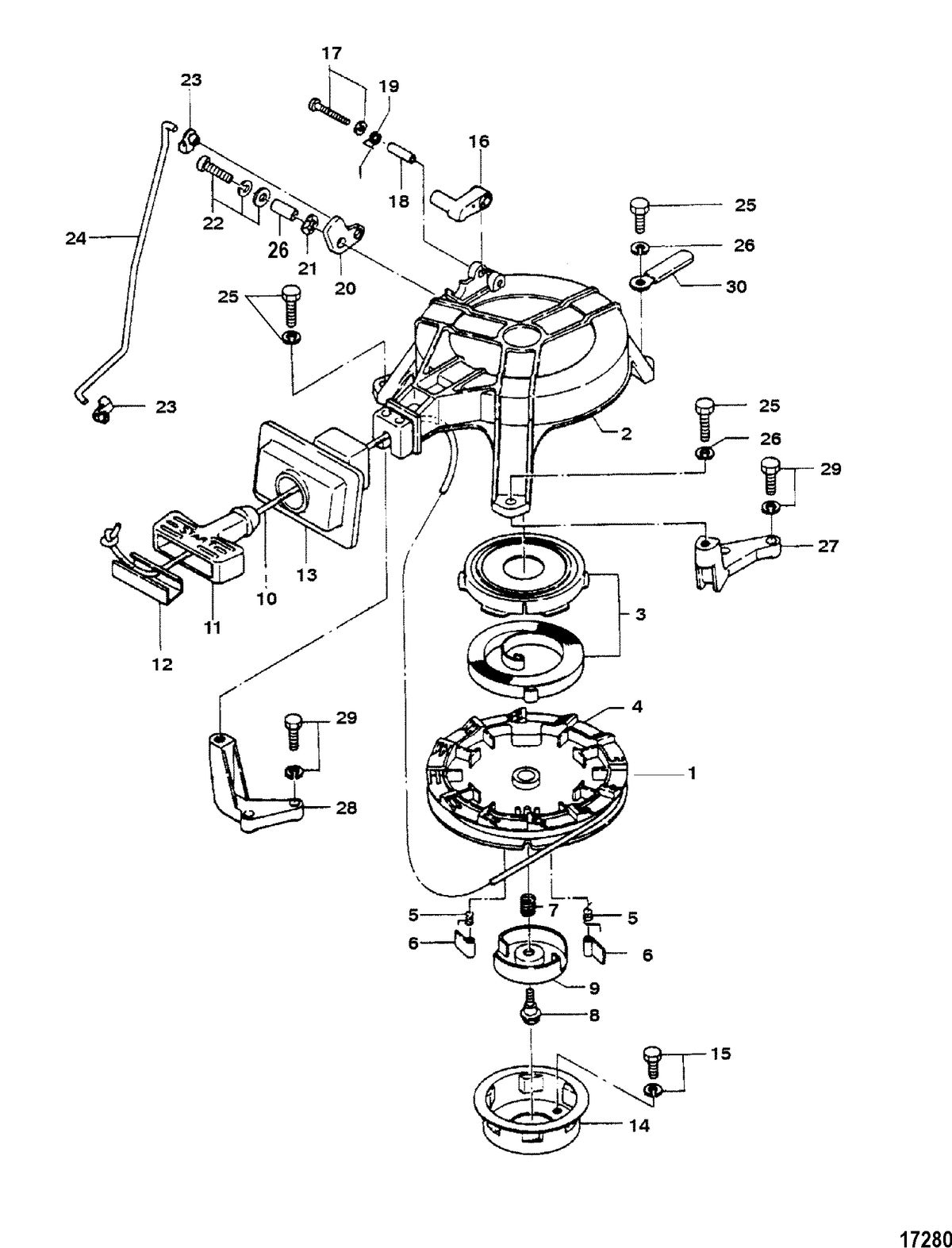 MERCURY/MARINER 6/8/9.8 2-STROKE (INTERNATIONAL) Recoil Starter