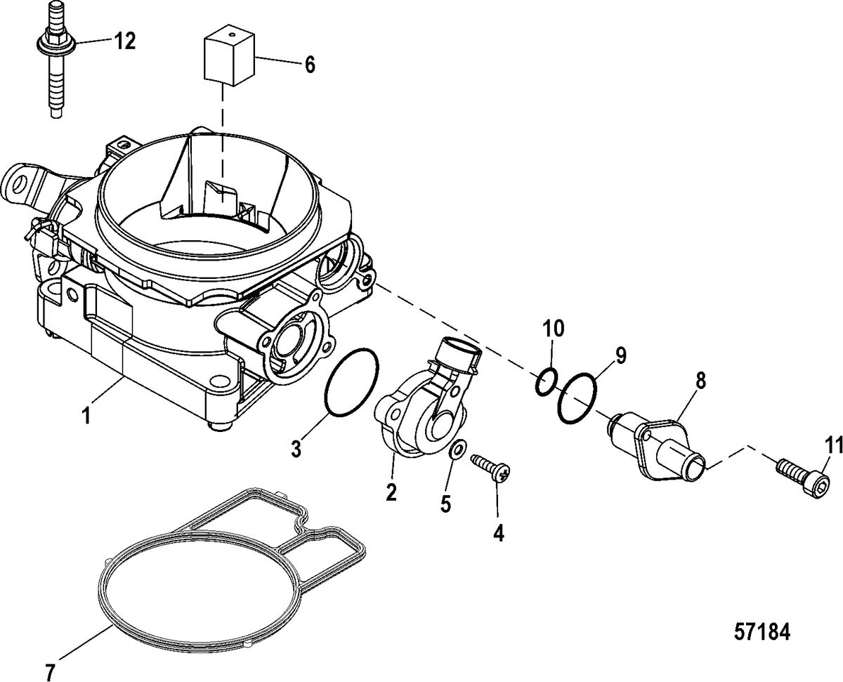 MERCRUISER 350 MPI CRATE Throttle Body(Mechanical Throttle and Shift)
