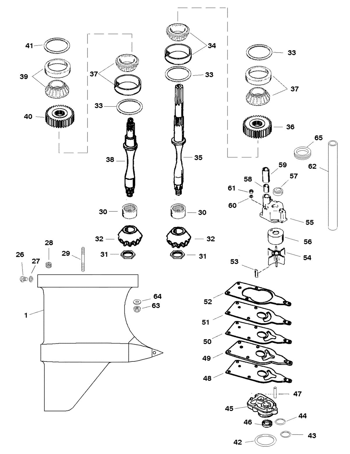 RACE OUTBOARD FORMULA 1 2 LITRE - EFI GEAR HOUSING (DRIVESHAFT)(VI SSM)