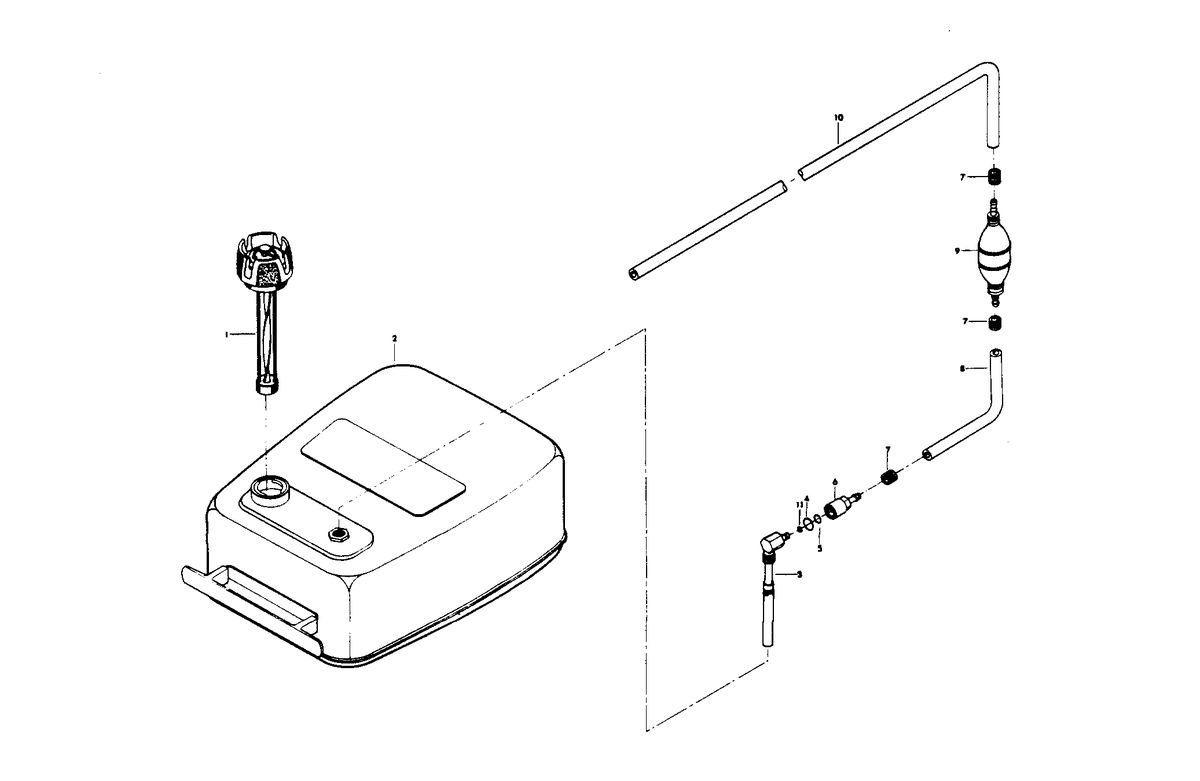 CHRYSLER 45 H.P. FUEL TANK AND LINE