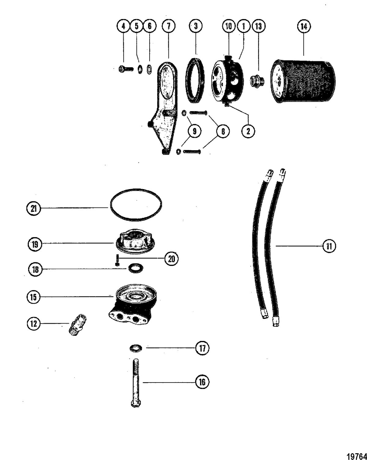 MERCRUISER 370/400/440/460 CYCLONE TRS ENGINE Remote Oil Filter(S/N-5669455 thru 5669975)