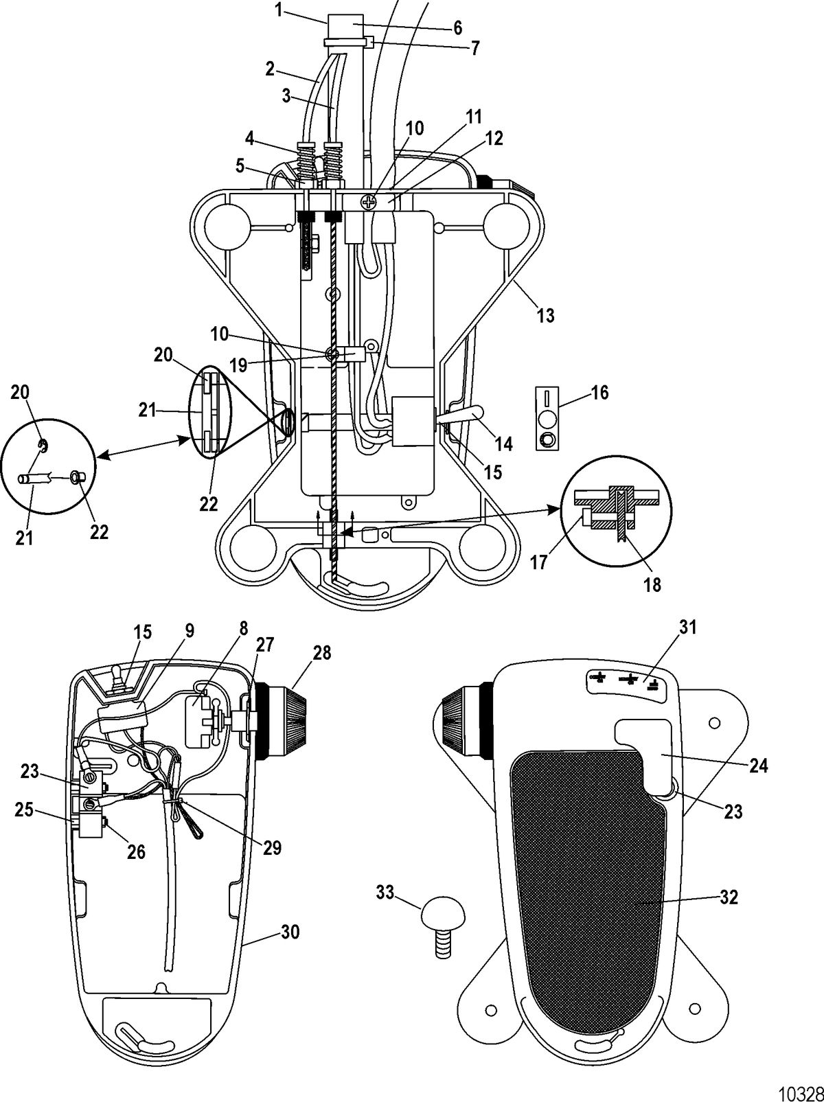 TROLLING MOTOR MOTORGUIDE TOUR, TOUR PINPOINT AND TOUR ES SERIES Foot Pedal Assembly(MXC30054T)