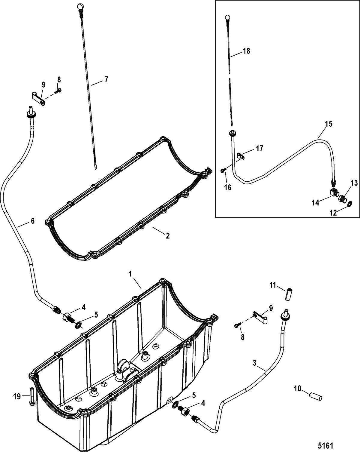 MERCRUISER 8.1L INBOARD Oil Pan and Drain System
