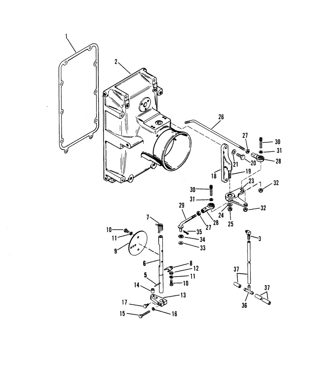 RACE OUTBOARD FORMULA 1 2 LITRE (EFI) AIR INLET/THROTTLE LINKAGE
