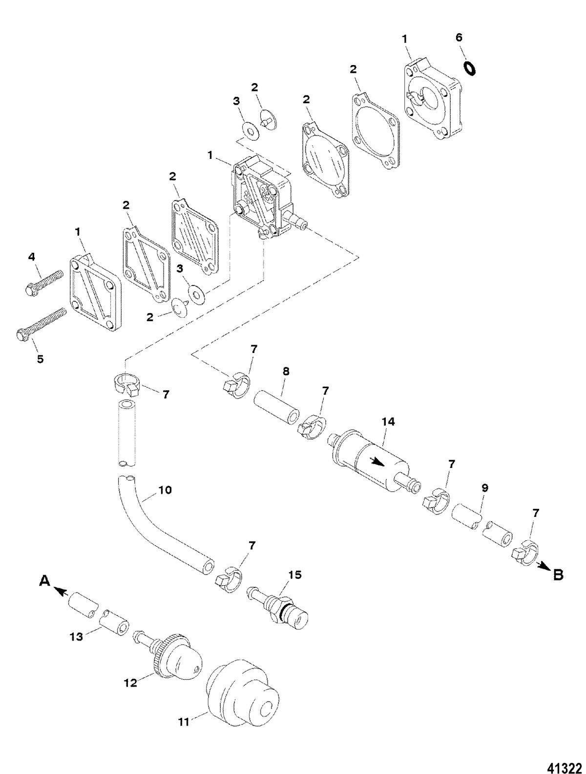 MERCURY/MARINER 25 H.P. (3 CYL.)(INTERNATIONAL) FUEL SYSTEM