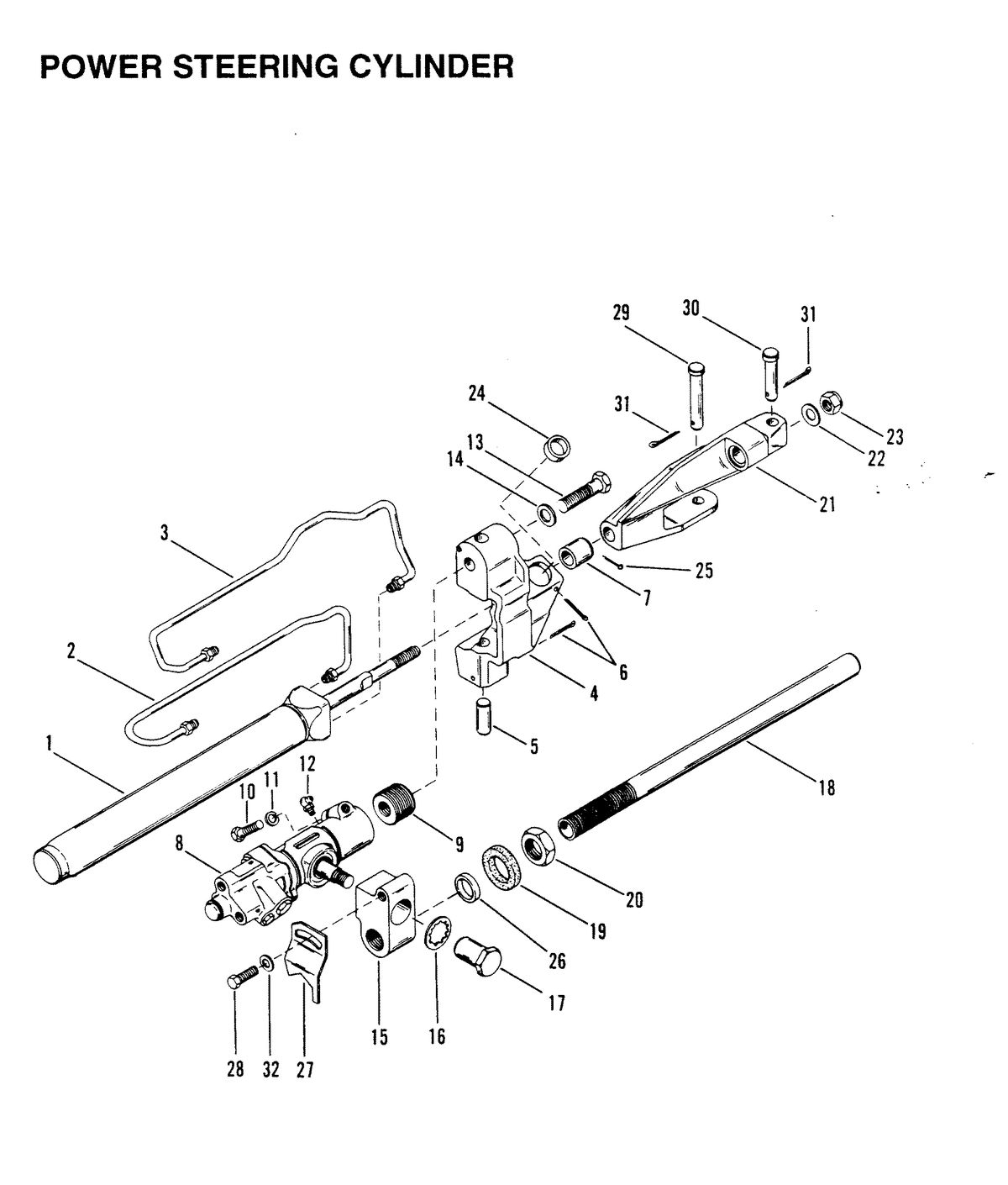 MERCRUISER D-254 TURBO ACDIESEL ENGINE STERN DRIVE/INBOARD POWER STEERING CYLINDER (STERN DRIVE)