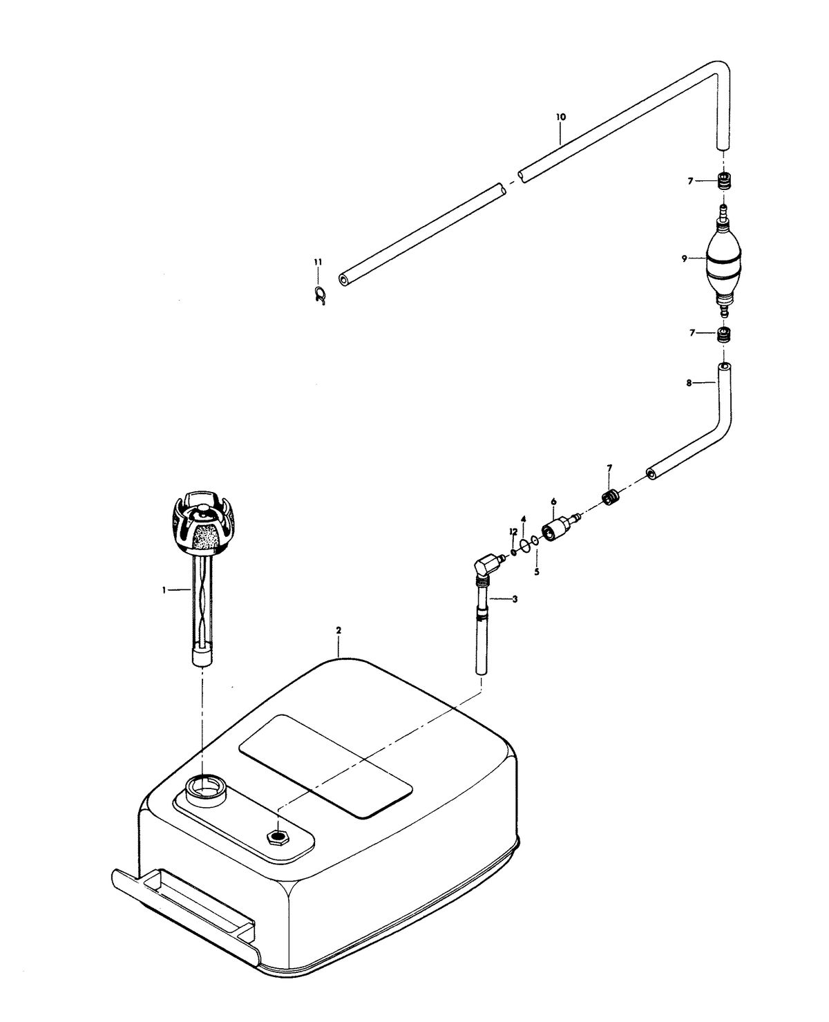 CHRYSLER 70 H.P. FUEL TANK AND LINE