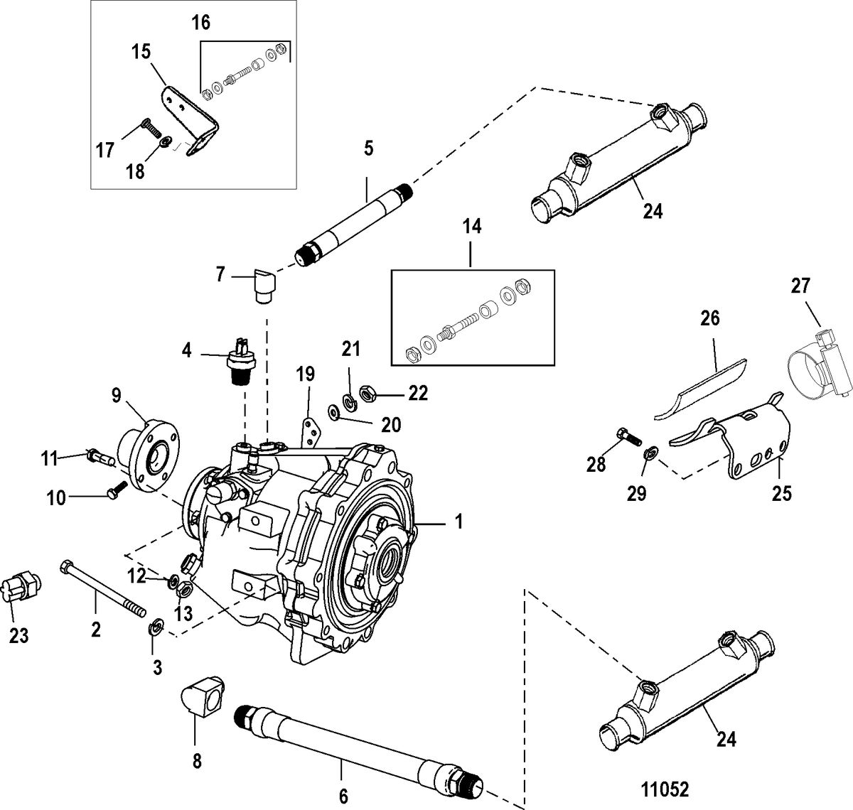MERCRUISER 5.7L CARB INBOARD Transmission and Related Parts(Borg-Warner 71C &72C)