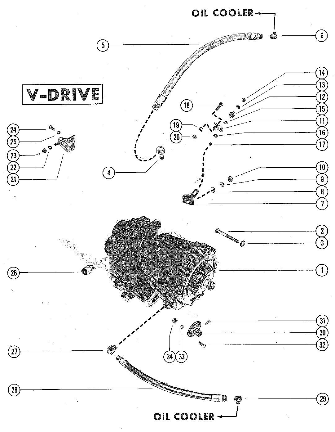 MERCRUISER 350 INBOARD ENGINE TRANSMISSION ASSEMBLY (V-DRIVE)
