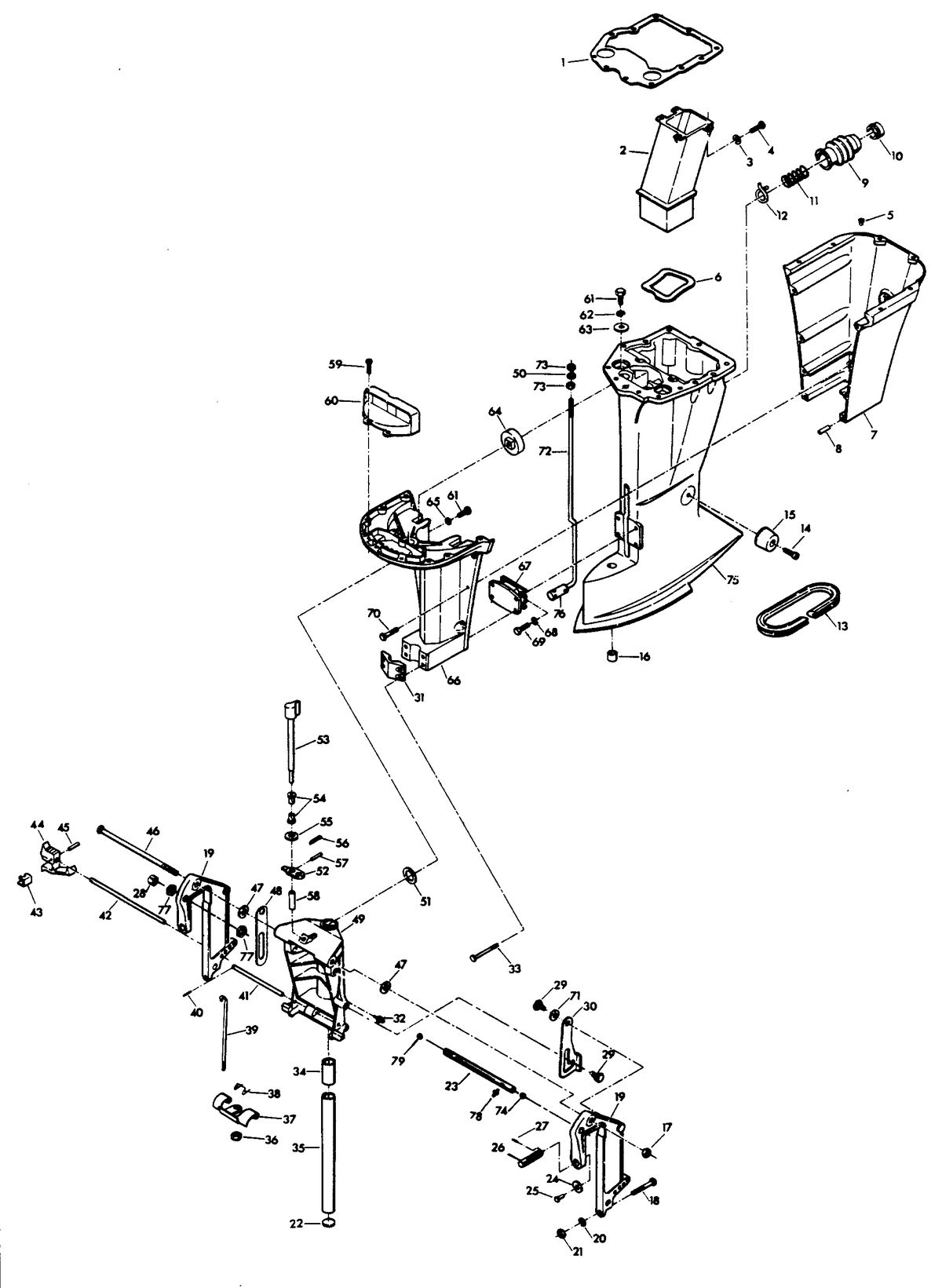 CHRYSLER 85 H.P. MOTOR LEG