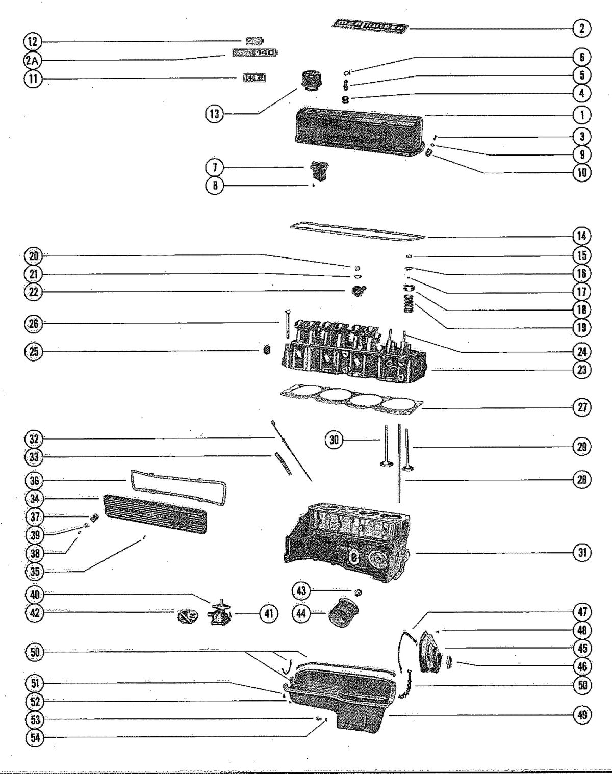 MERCRUISER 140 ENGINE CYLINDER HEAD AND ROCKER COVER