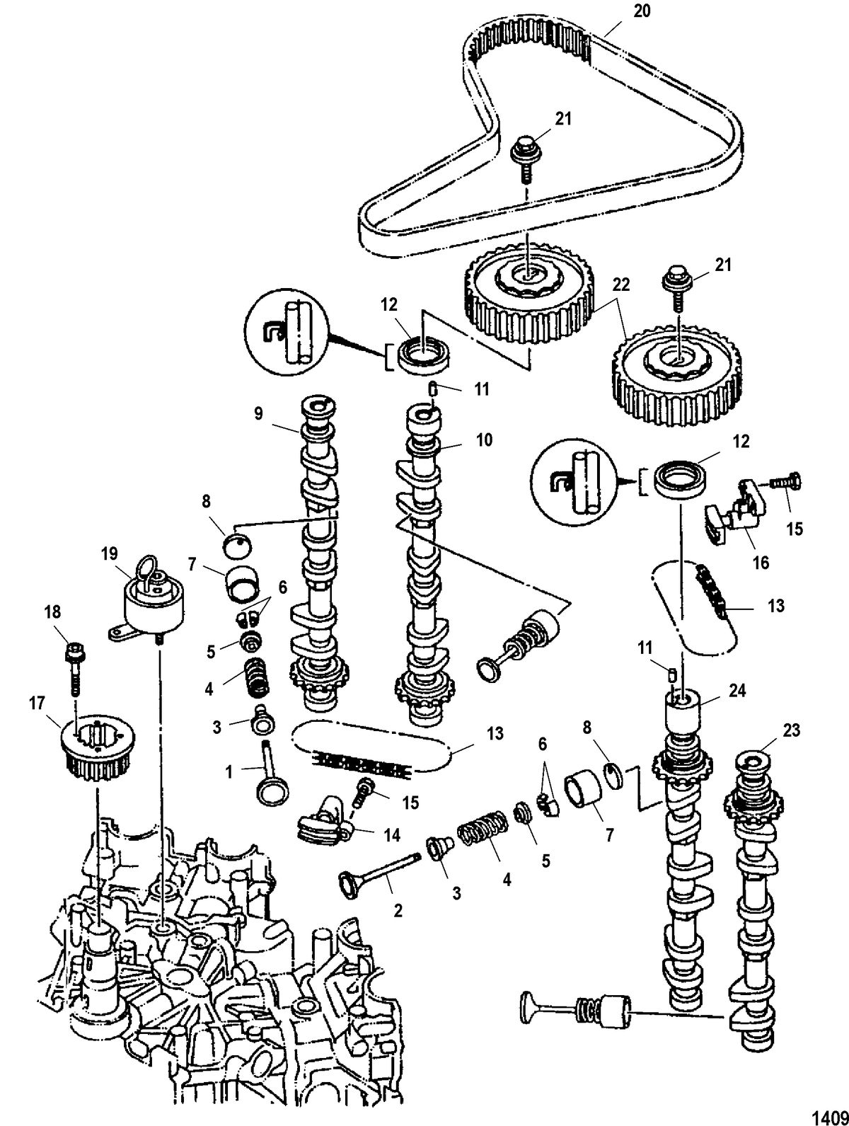 MERCURY/MARINER 225 EFI 4-STROKE Intake and Exhaust Valves