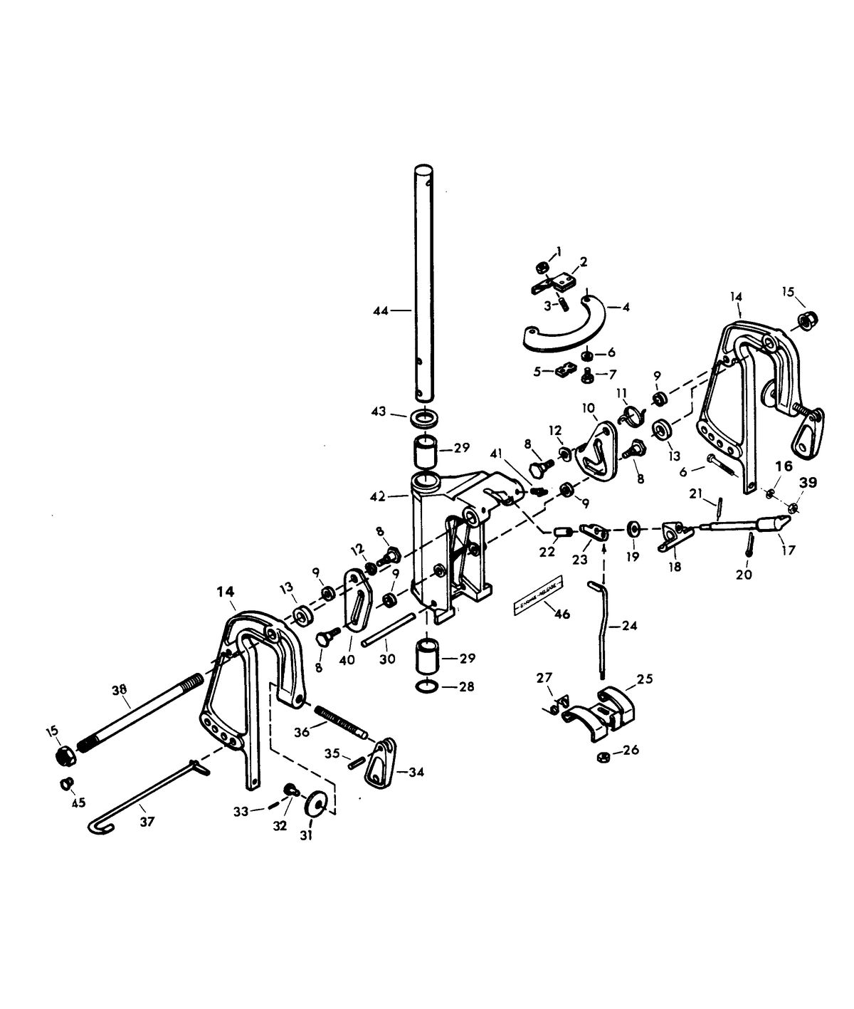 CHRYSLER 20 HP SWIVEL BRACKET GROUP