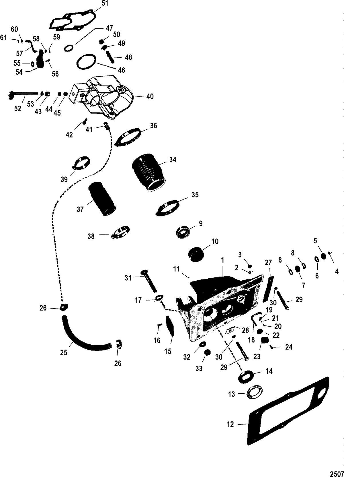 MERCRUISER 80 ENGINE AND 80 STERNDRIVE GIMBAL/BELL HOUSING ASSEMBLY