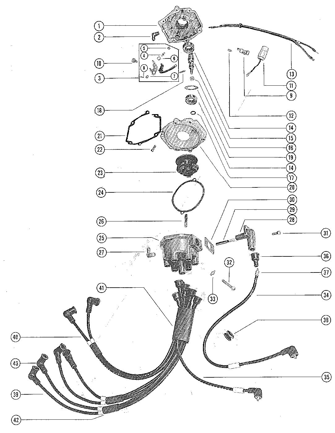 MERCURY MERC 700-1/2 DISTRIBUTOR ASSEMBLY, COMPLETE
