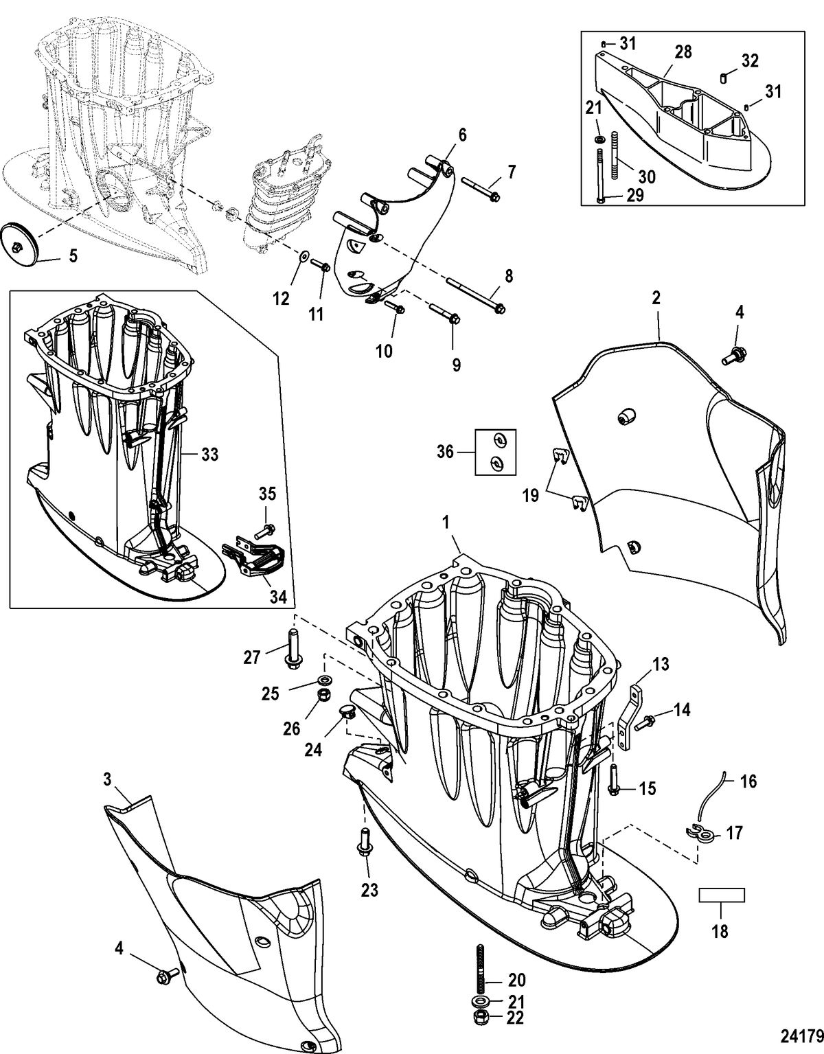 MERCURY/MARINER 200/225/250/275 4-STROKE VERADO Driveshaft Housing