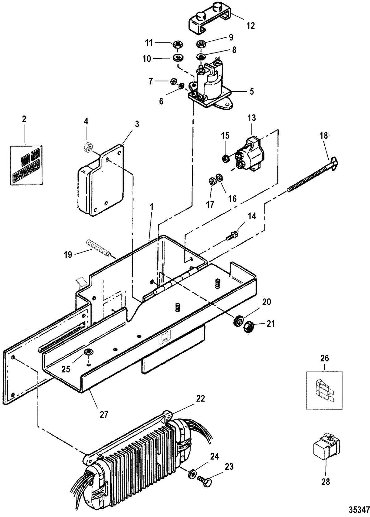 MERCRUISER 7.4L/8.2L MPI (MIE) GEN VI ELECTRICAL BOX AND COMPONENTS