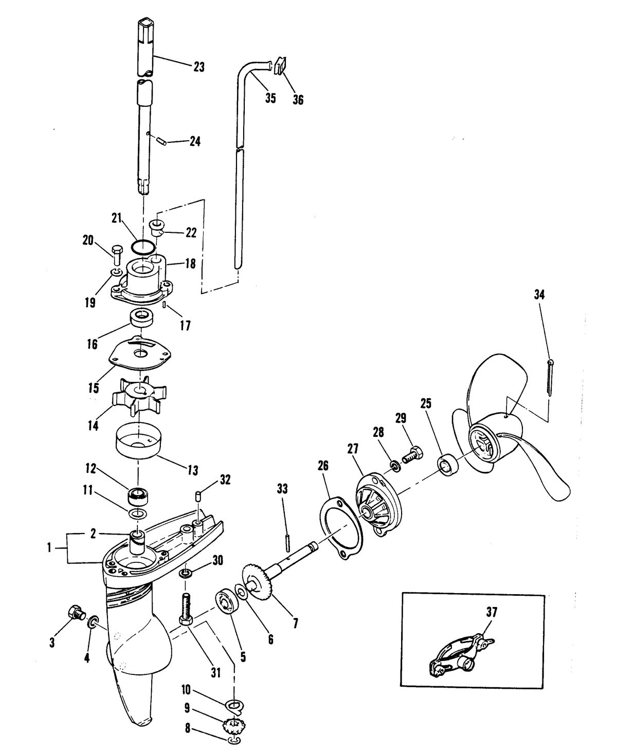 MARINER 2 H.P. GEARHOUSING ASSEMBLY