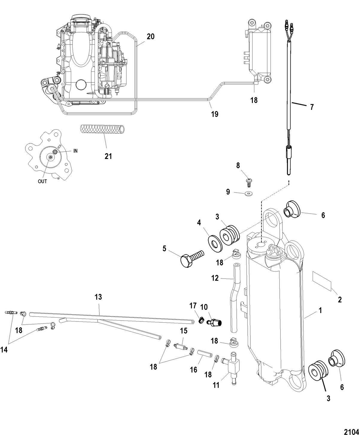 MERCURY/MARINER 150/200 EFI (2.5L) Oil Tank