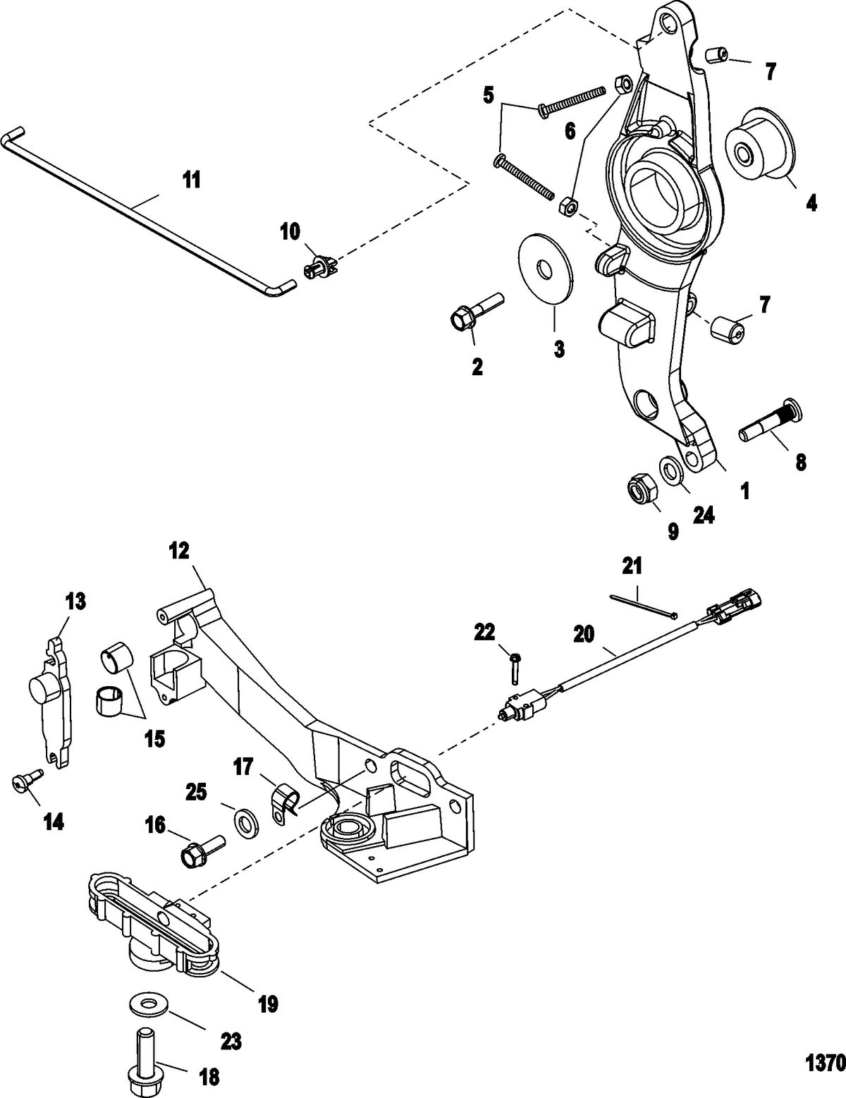 MERCURY/MARINER 200/225/250 (3.0L) SEAPRO/MARATHON EFI Throttle Linkage