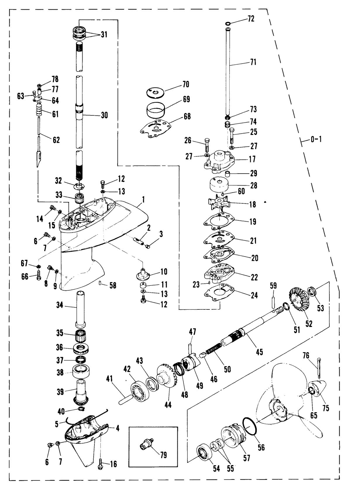 MARINER 40A HORSEPOWER GEARHOUSING ASS'Y