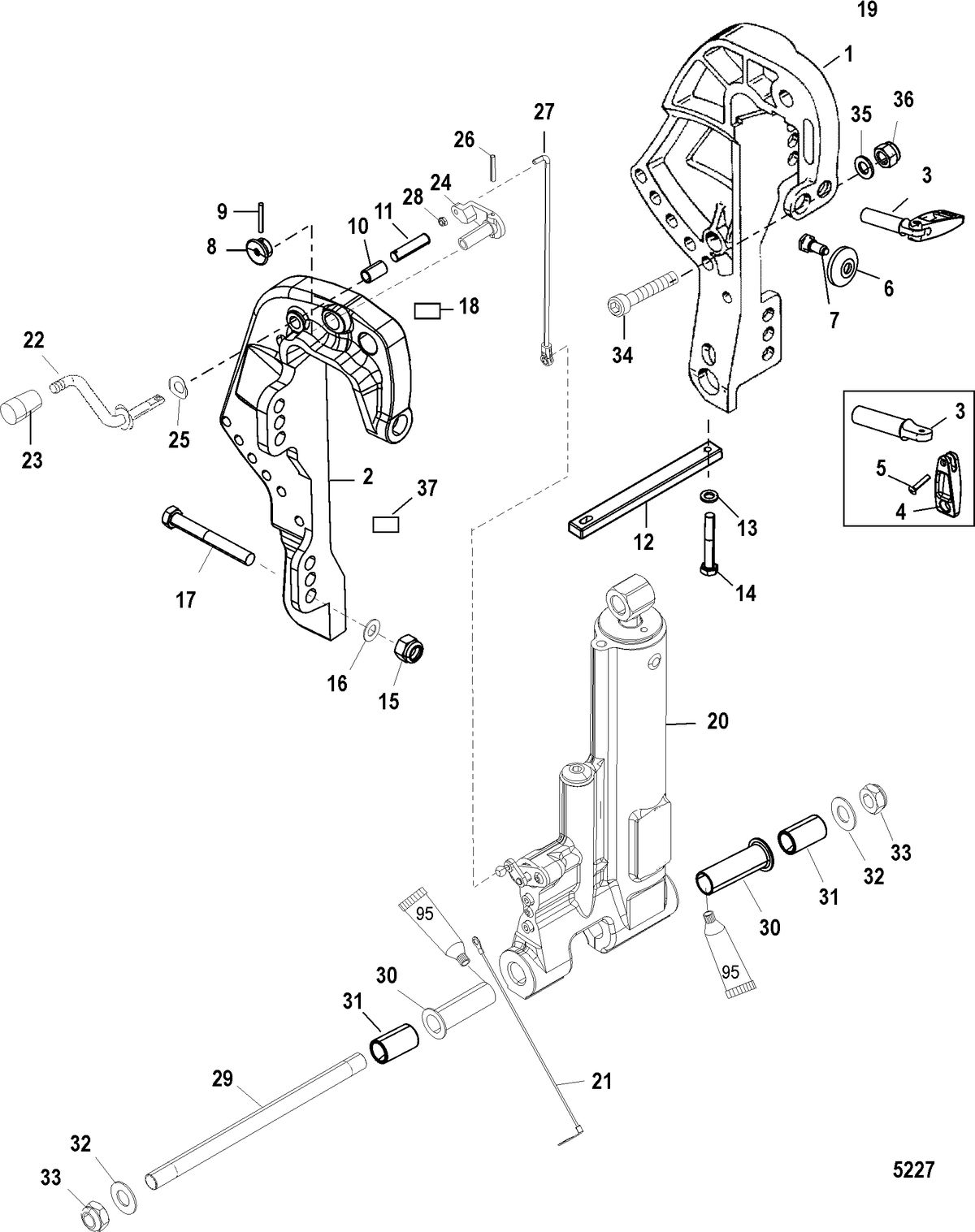 MERCURY/MARINER 30/40 (2 CYLINDER) 2-STROKE Clamp Bracket(Gas Assist Trim)
