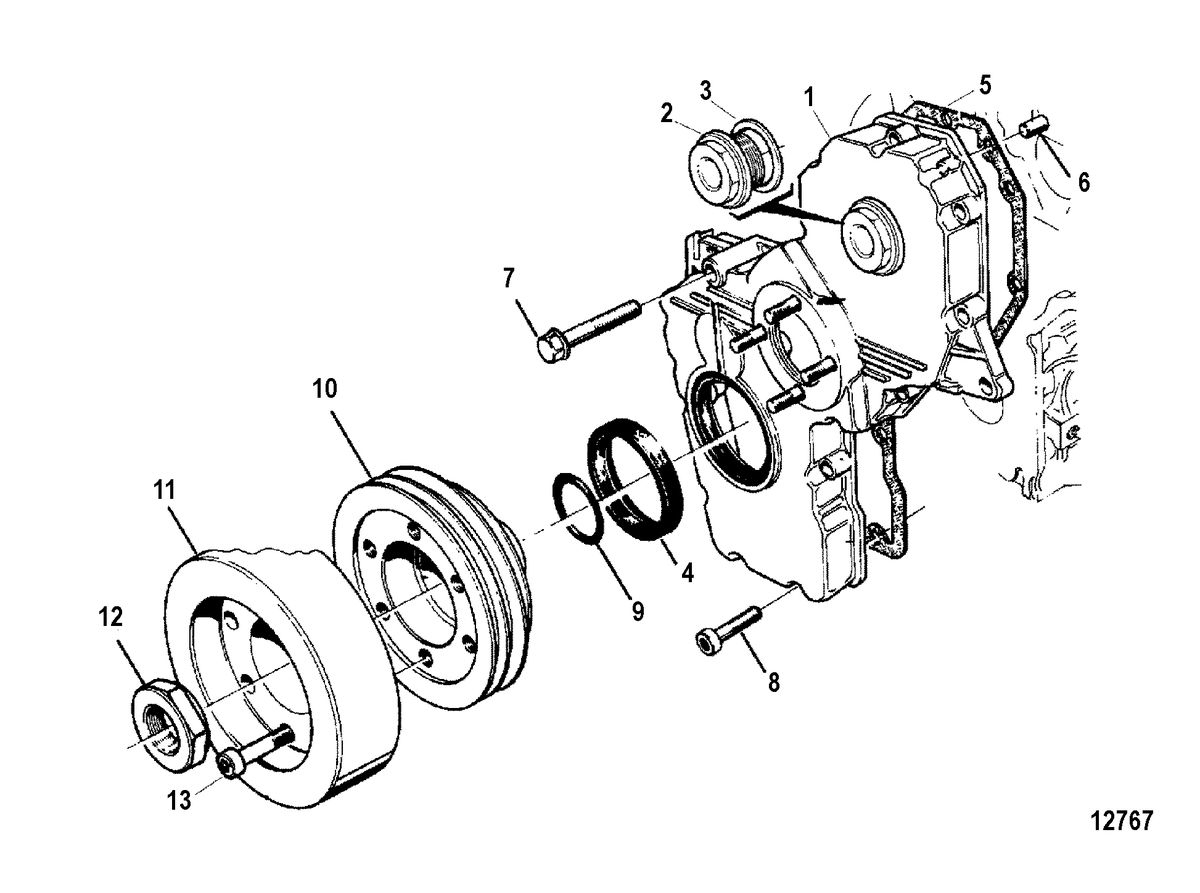 MERCRUISER D4.2L-300 D-TRONIC DIESEL FRONT COVER