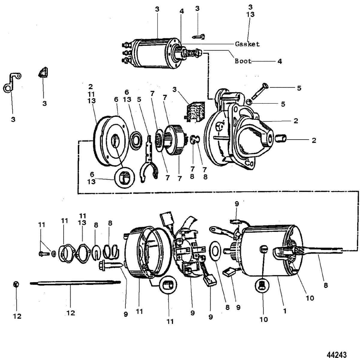 MERCRUISER 7.4L EFI (MIE) HURTH/BORG WARNER (GEN VI) STARTER MOTOR
