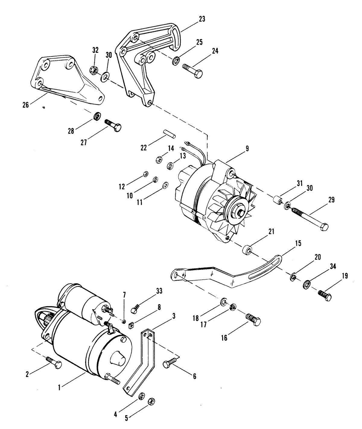 MERCRUISER 350 MAGNUM ENGINE STARTER MOTOR AND ALTERNATOR