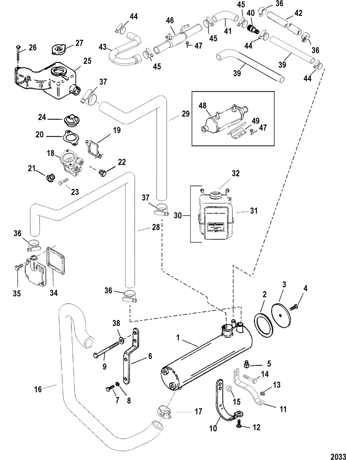 MERCRUISER 3.0L ALPHA ONE Closed Cooling System