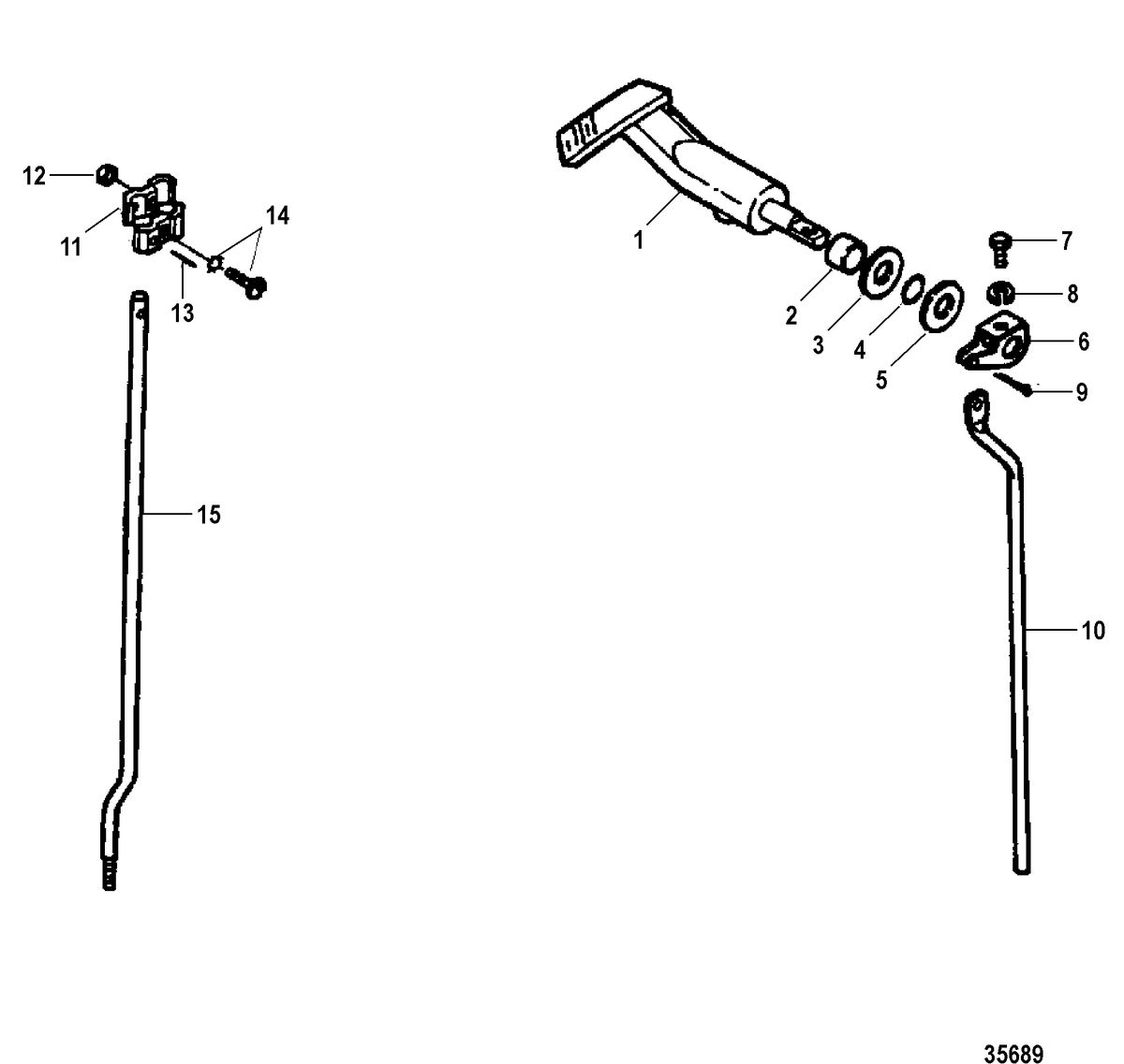 FORCE 5 HP (1998) FORCE SHIFT LINKAGE