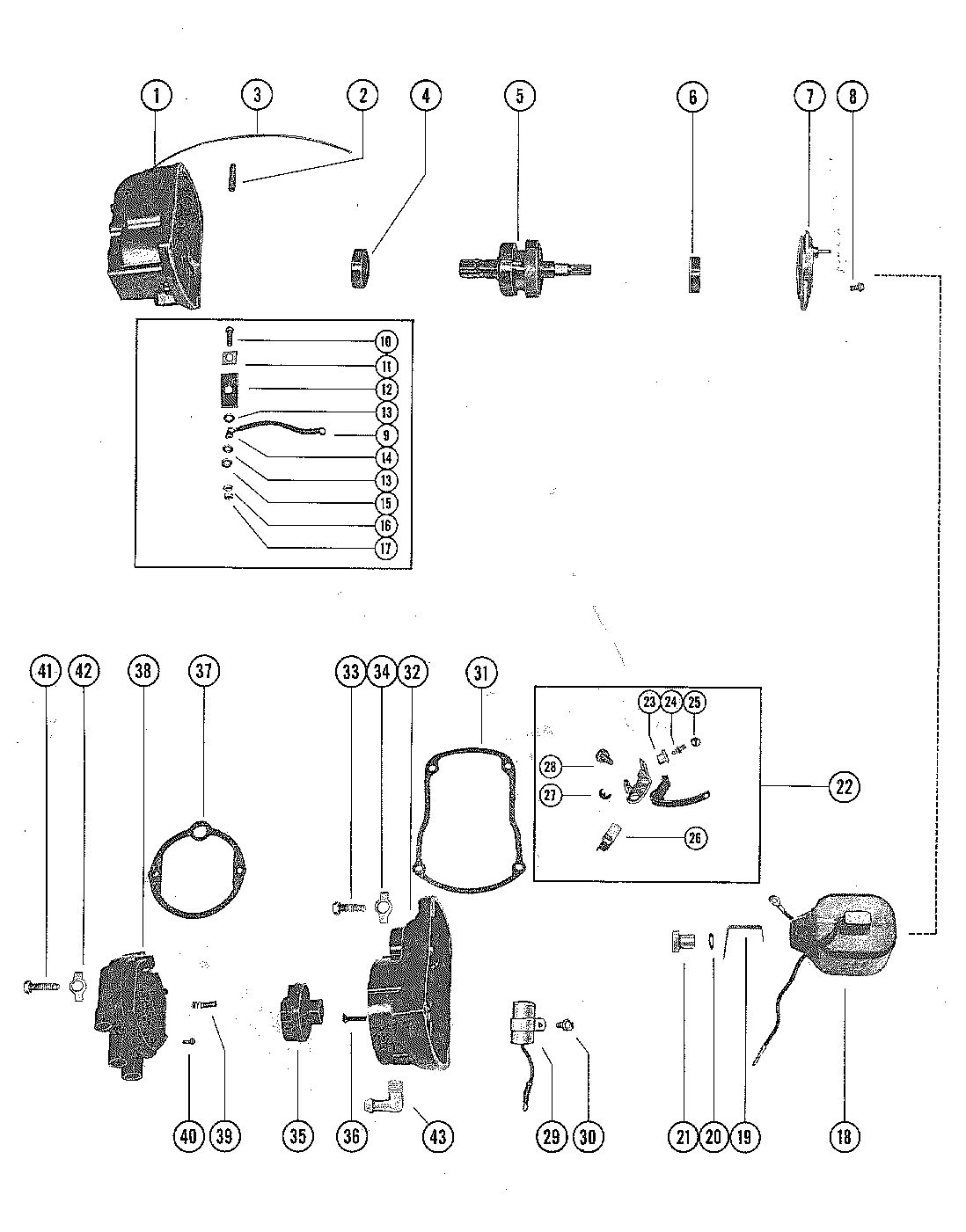MERCURY 650-4 ENGINE MAGNETO ASSEMBLY (INTERNAL PARTS)