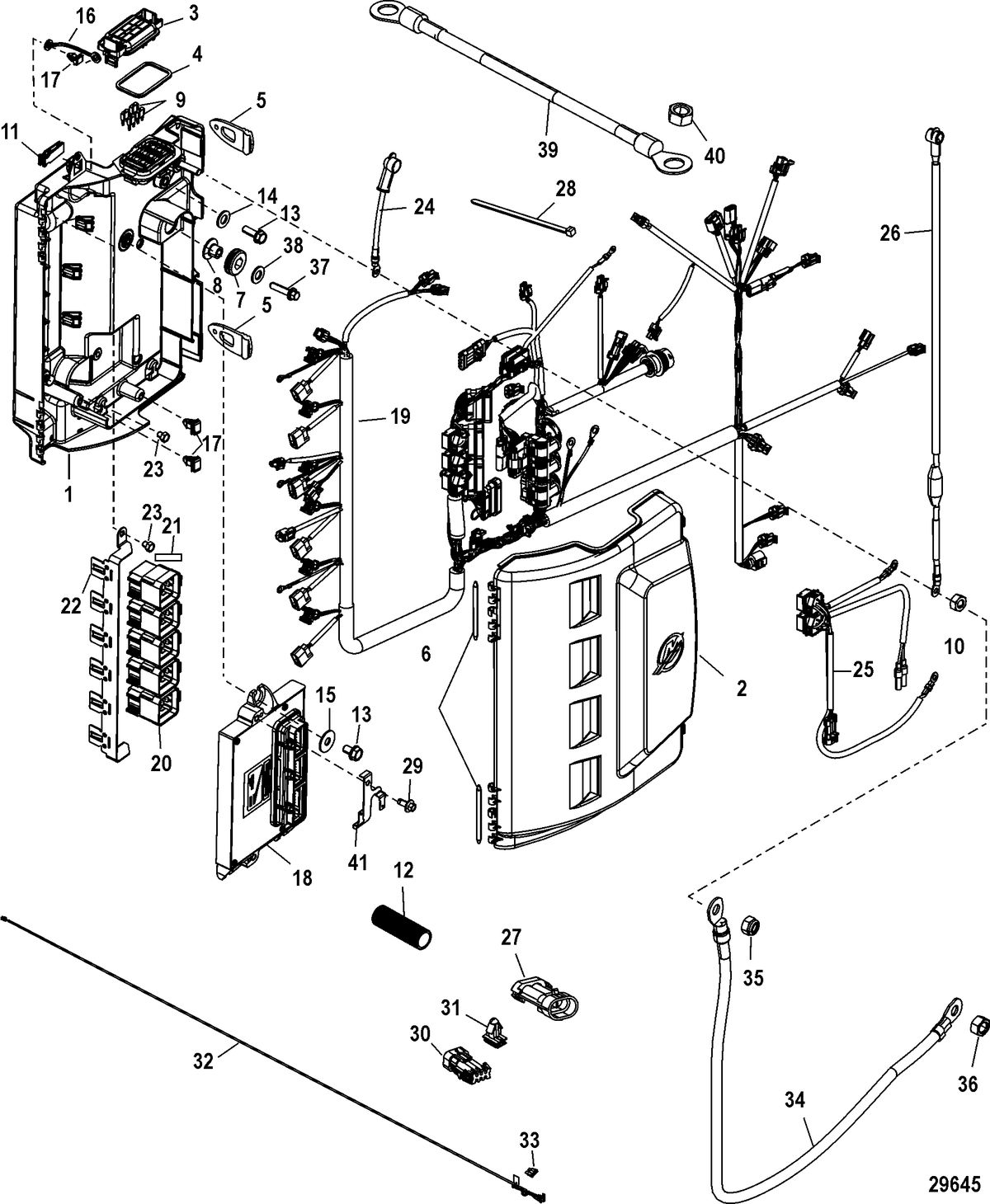 MERCURY/MARINER 200/250/300 PRO 4-STROKE VERADO (6 CYLINDER) Electrical Box Components
