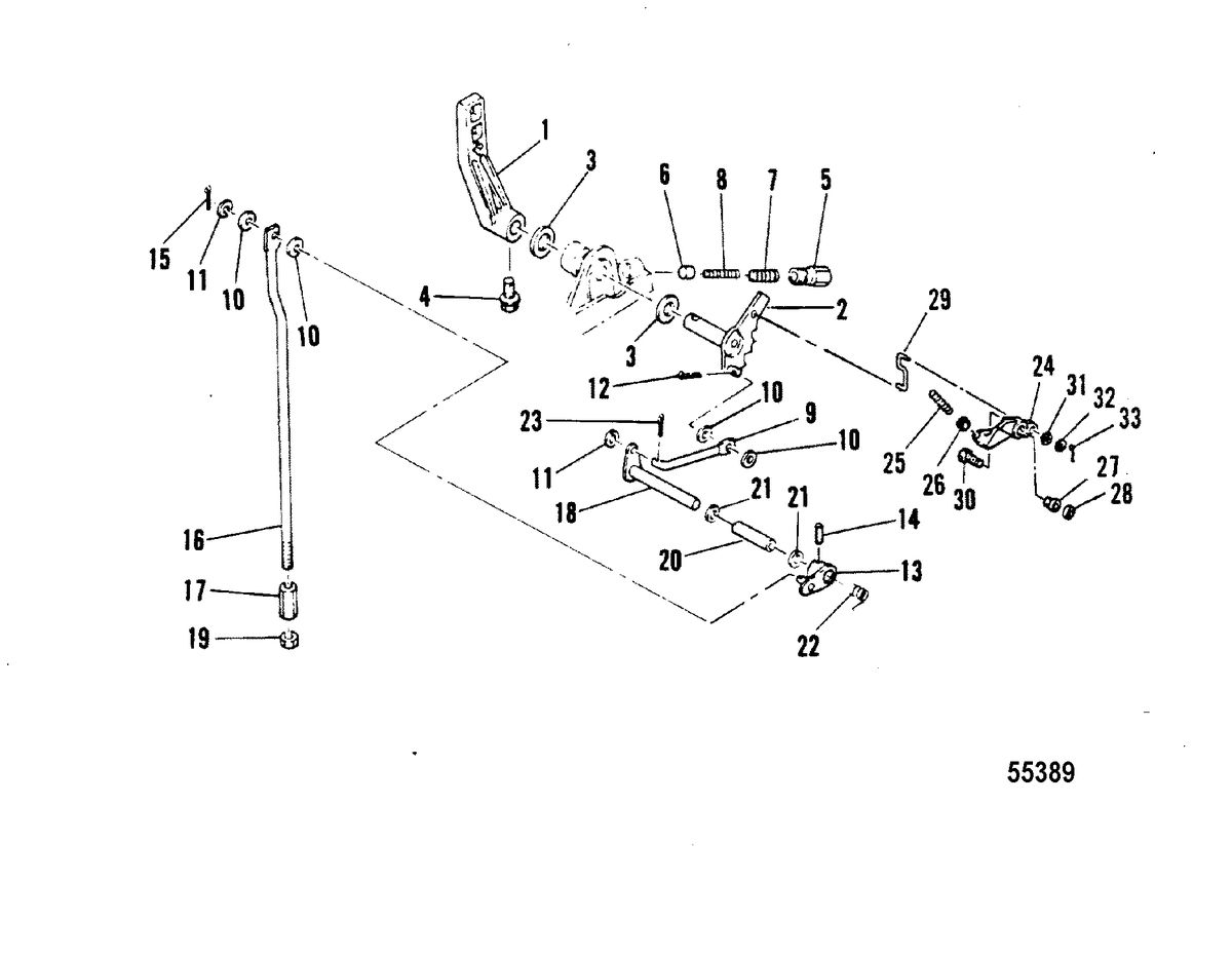 MARINER 20 HP MARINER GEAR SHIFT LINKAGE
