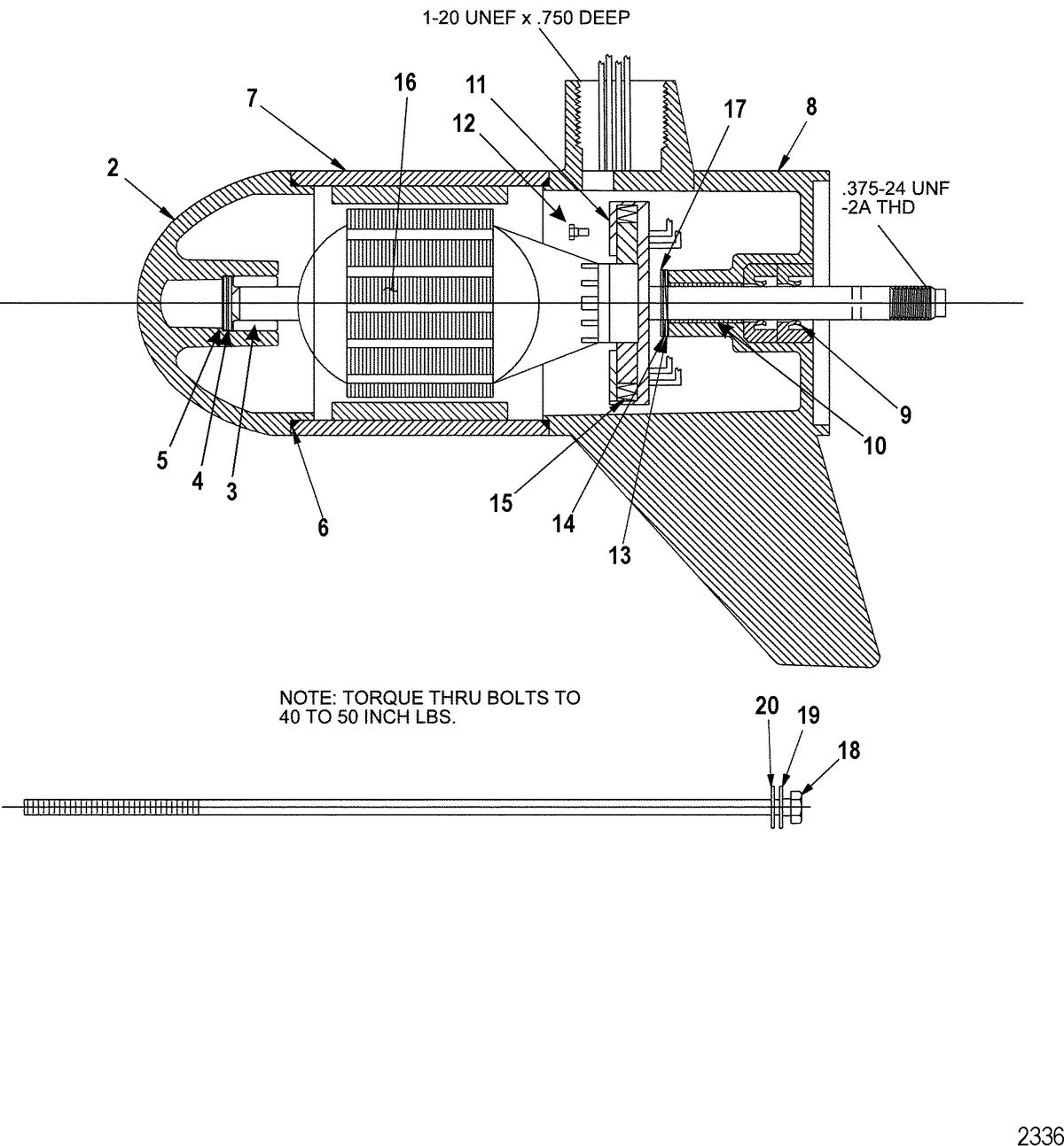 TROLLING MOTOR MOTORGUIDE TT THRUSTER SERIES Lower Unit Assembly(30# - 5/2 Speed) (MHM397052)