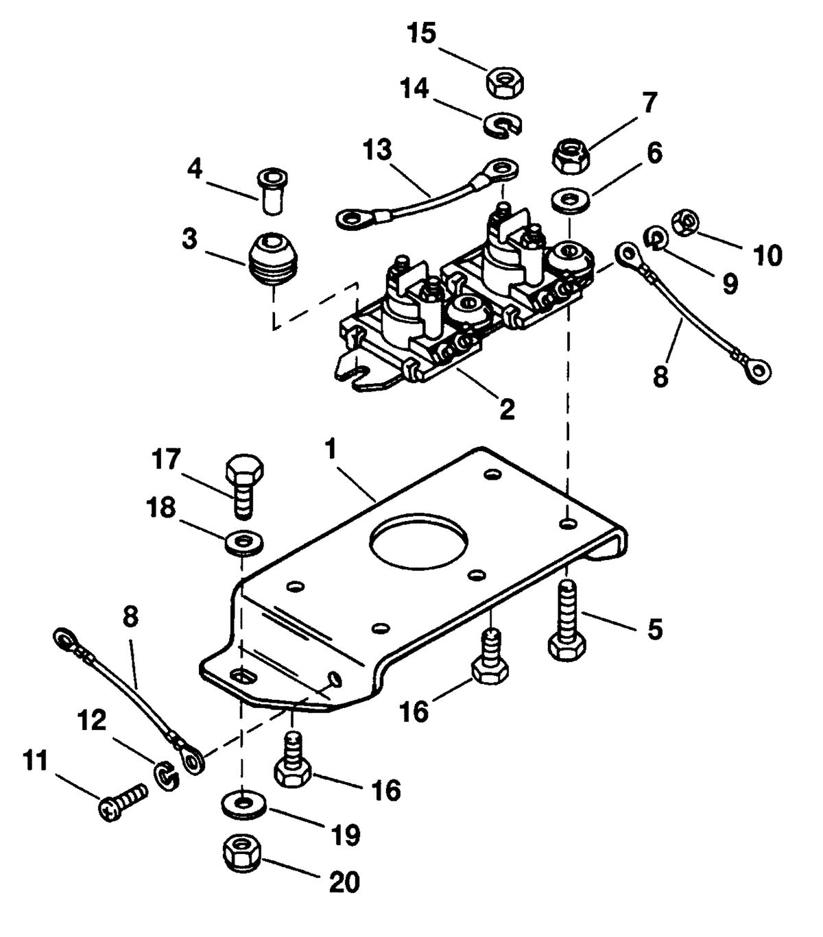 RACE OUTBOARD 225 (EFI) PRO-MAX/SUPER MAGNUM TRIM SOLENOID PLATE (S/N-0G205073 & BELOW)