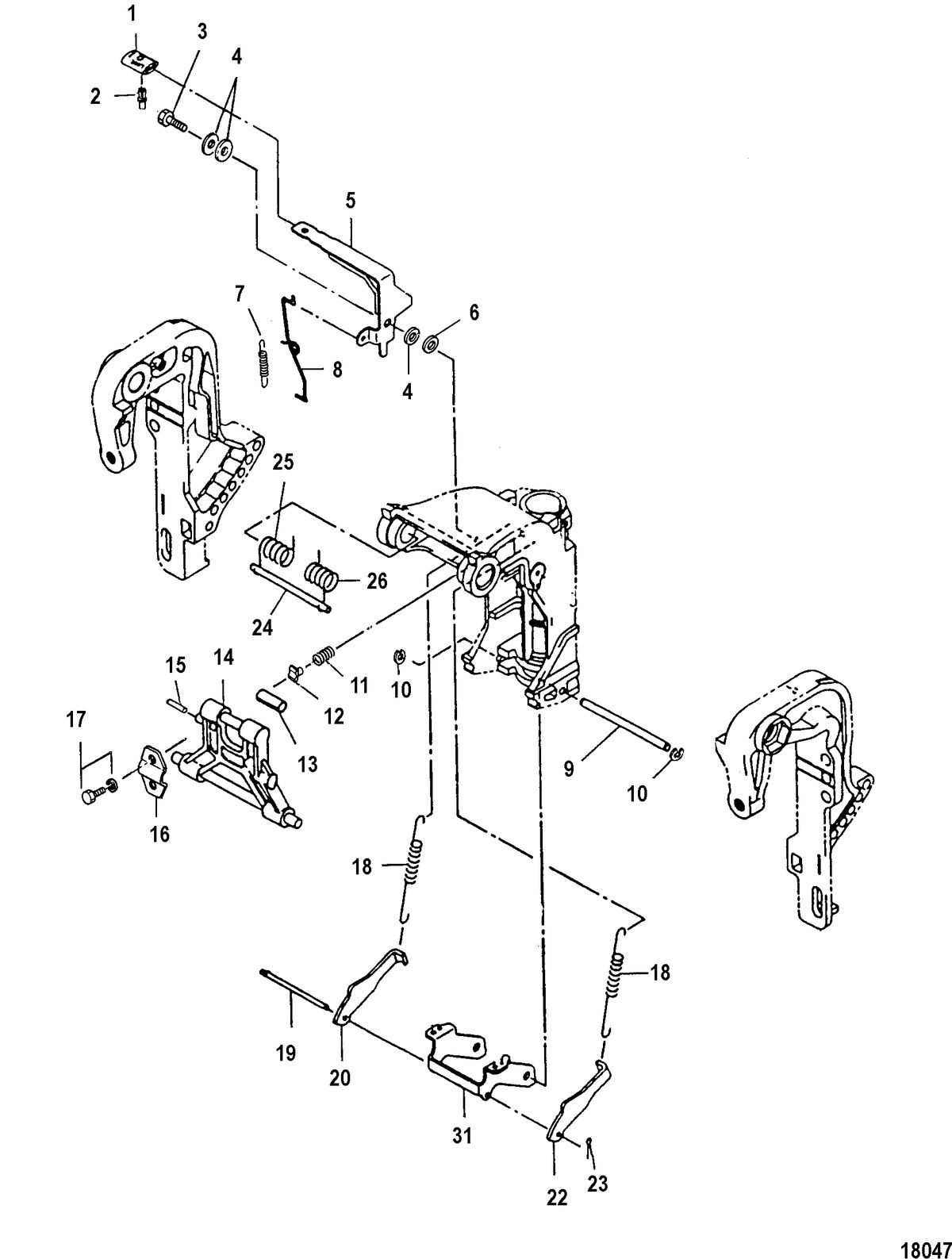 MERCURY/MARINER 40/40 LIGHTNING XR/50 Manual Tilt, Serial Number 0N096057 and Below
