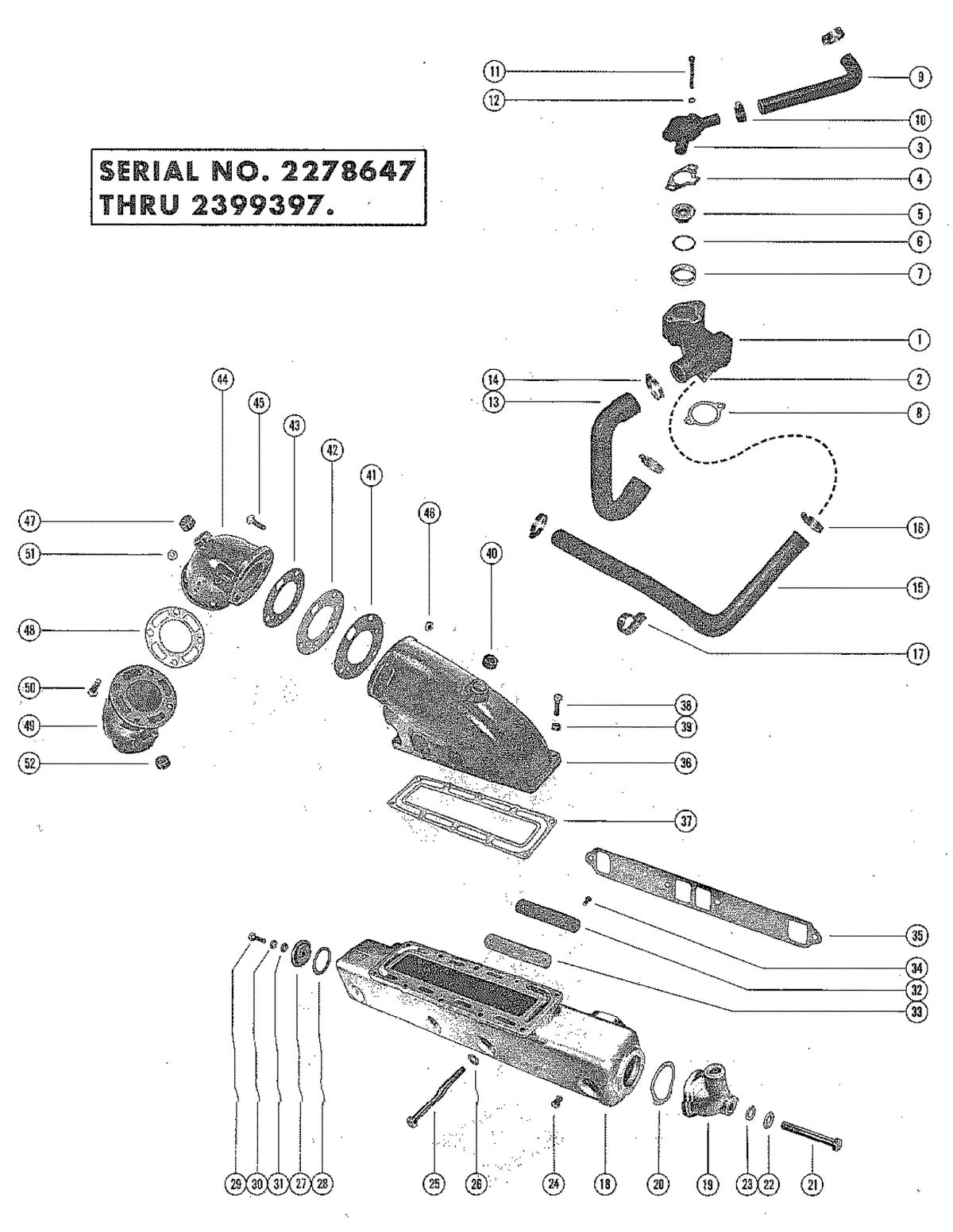 MERCRUISER 225 ENGINE (STERN DRIVE AND INBOARD) EXHAUST MANIFOLD AND EXHAUST ELBOW