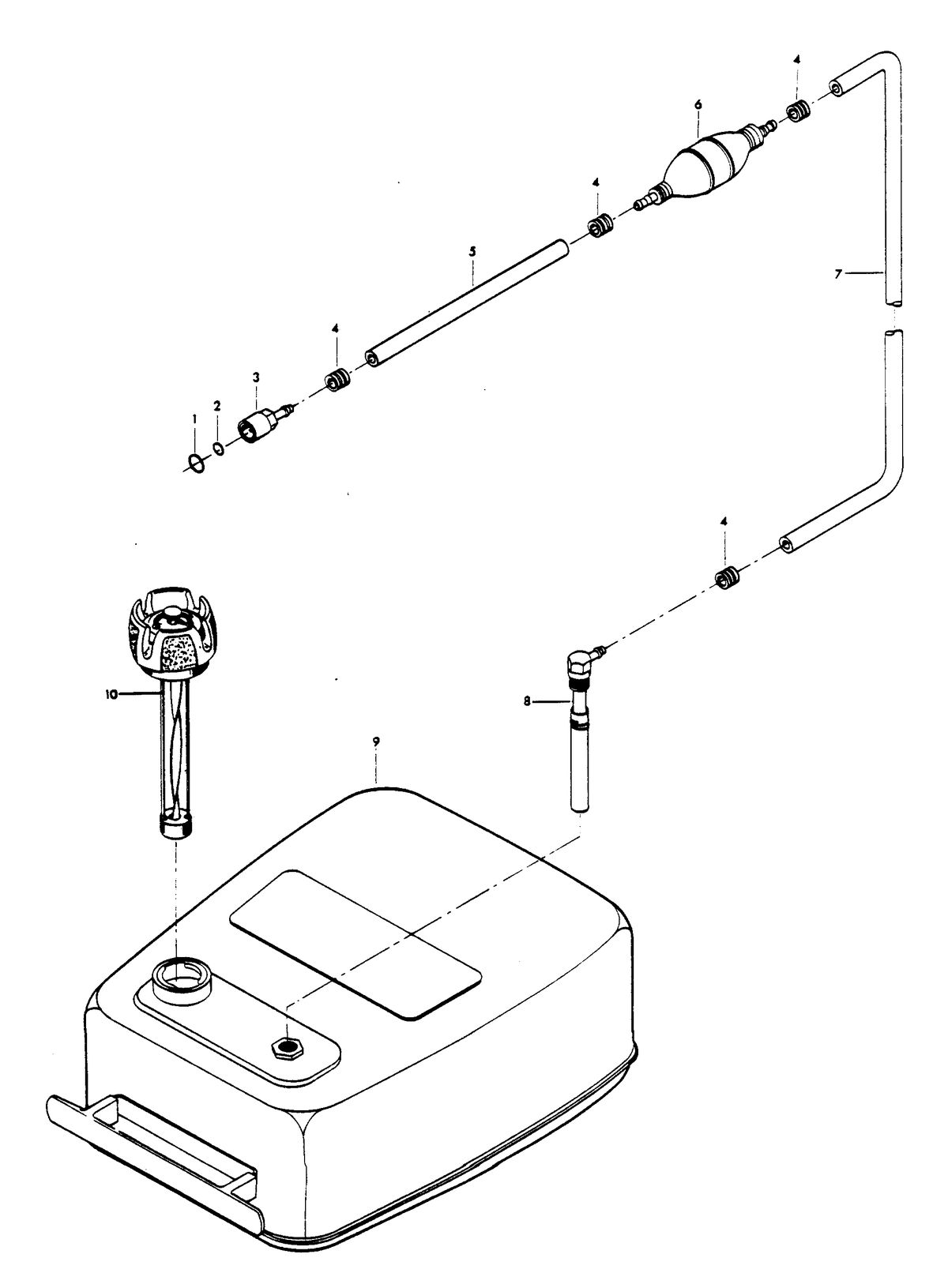 CHRYSLER 10 AND 15 H.P. FUEL TANK AND LINE