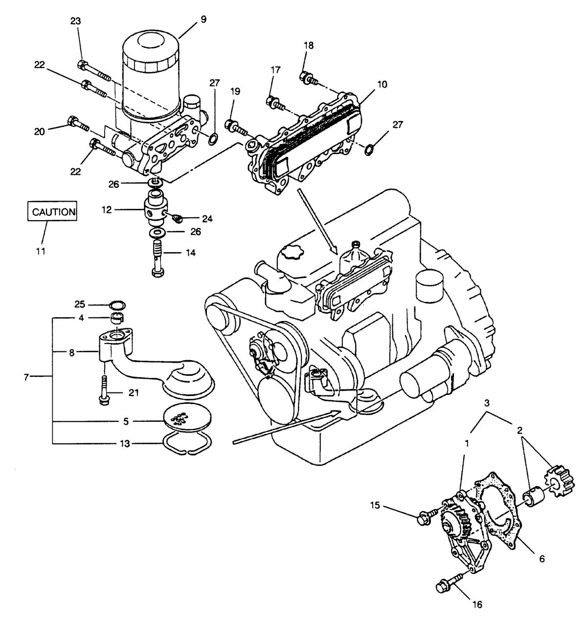 U.S. MARINE US MARINE W04CTI (210 H.P.) DIESEL LUBRICATING SYSTEM