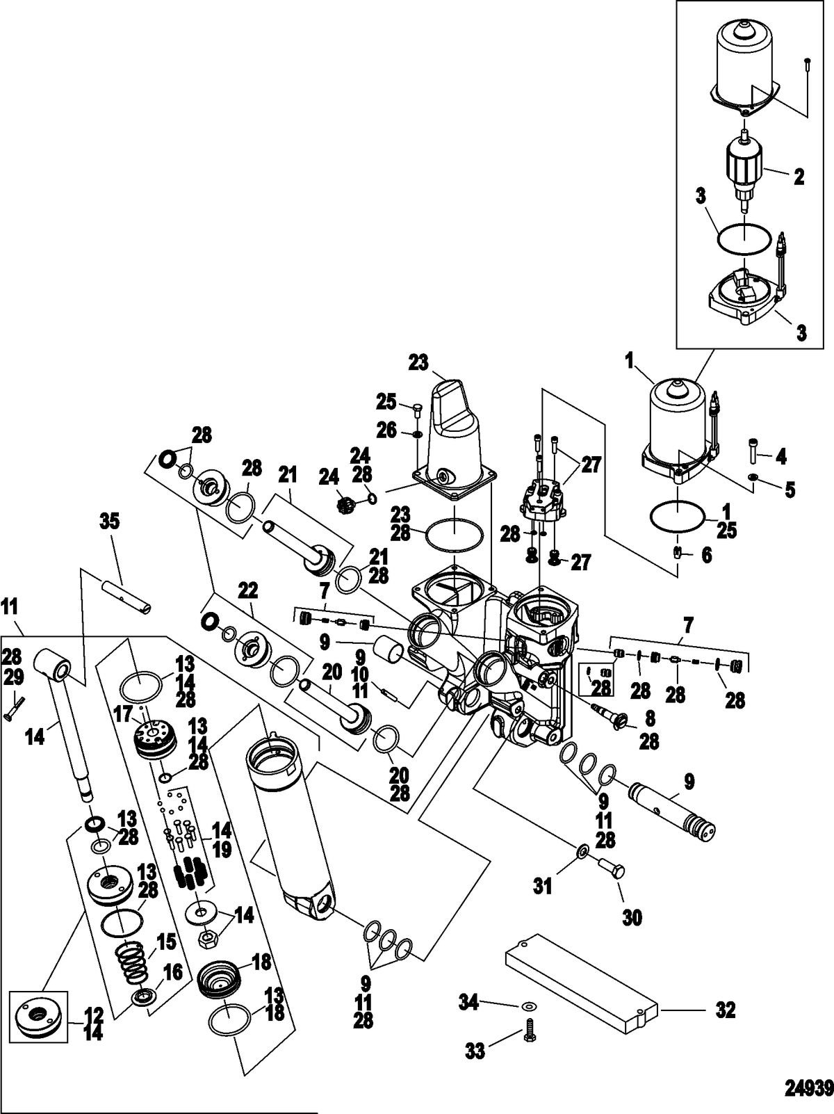 MERCURY/MARINER 135/150/175/200 4-STROKE Power Trim Components