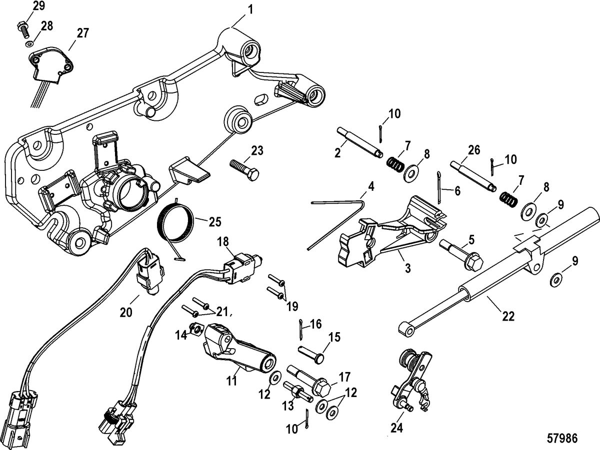 MERCRUISER 4.5L MPI ALPHA/BRAVO Shift Bracket, Alpha