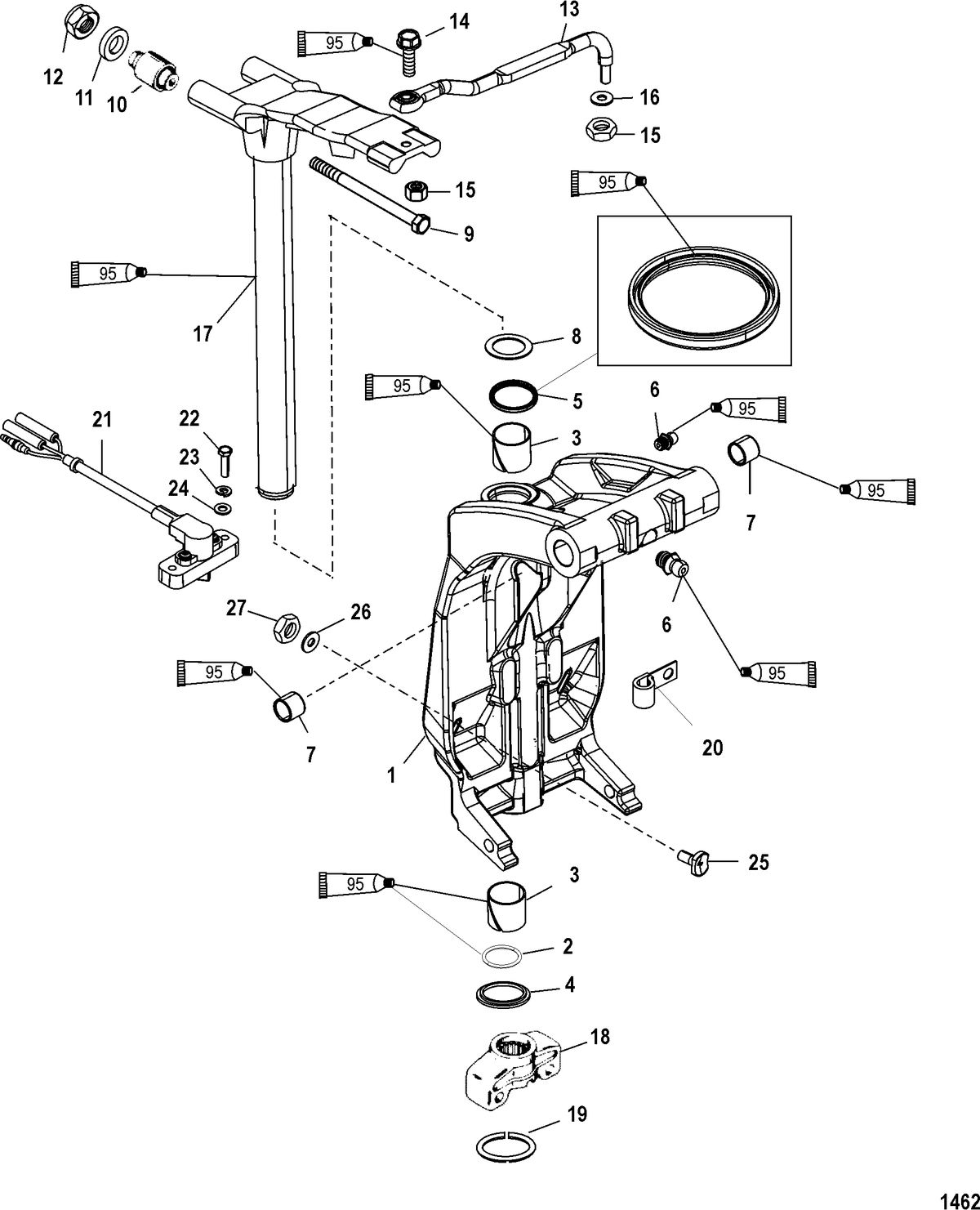 RACE OUTBOARD 200XS DFI (2.5L) Swivel Bracket(Long)
