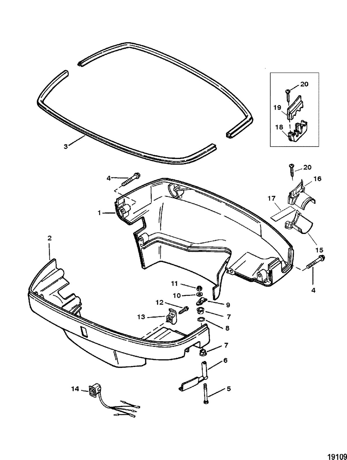 MERCURY/MARINER 225/250 3.0L EFI Bottom Cowl