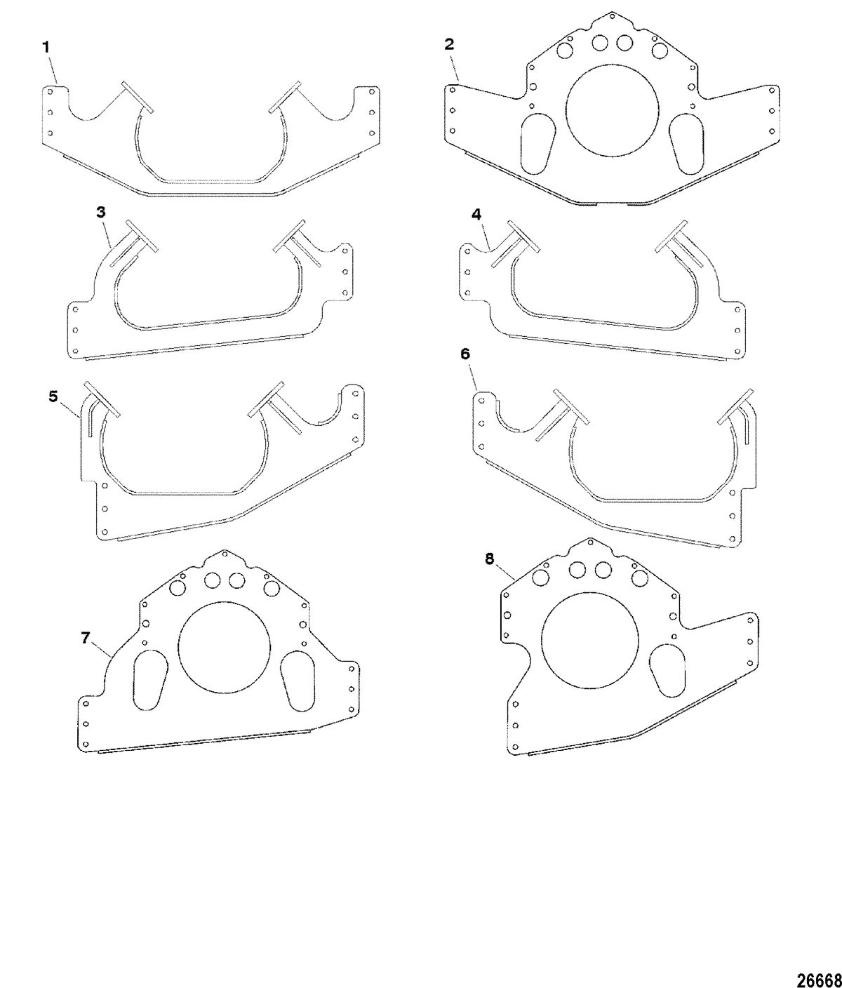 RACE STERNDRIVE 575 SCI Mount Plates(Engine)