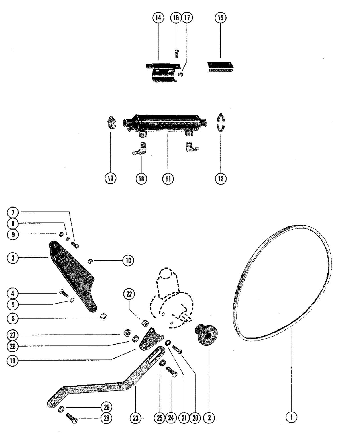MERCRUISER 898 (STERN DRIVE) 198 (INBOARD) ENGINE POWER STEERING COMPONENTS