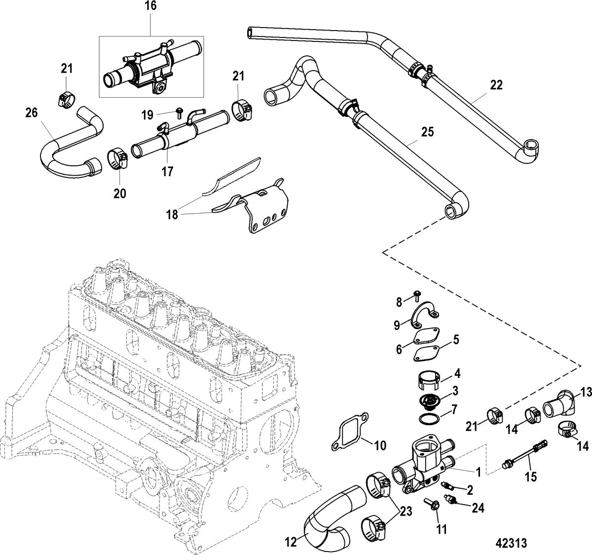 MERCRUISER 3.0L ALPHA ONE Standard Cooling System